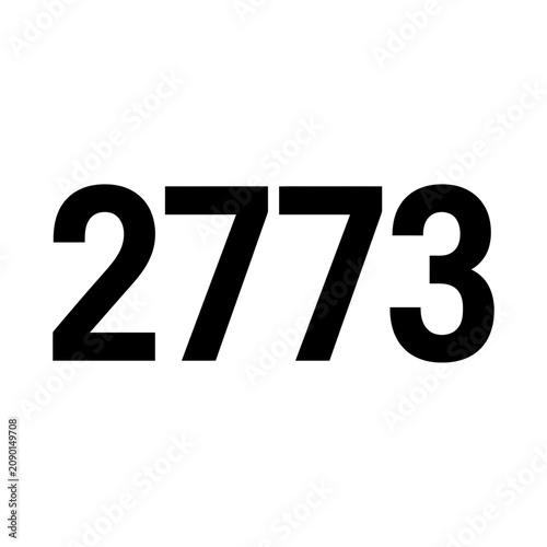 Obraz na płótnie Number 2773 in bold black digits on white background