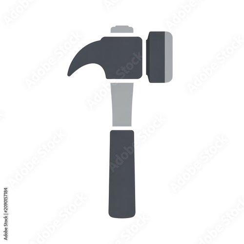 Claw Hammer Tool on White Background.