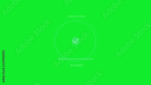 A futuristic green screen user interface element showing 