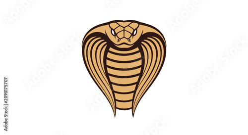 Quadro su tela Gold cobra snake head mascot logo.