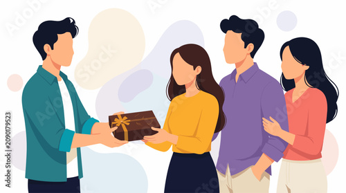 World Chocolate Day Celebration with Gift Exchange Among Friends.