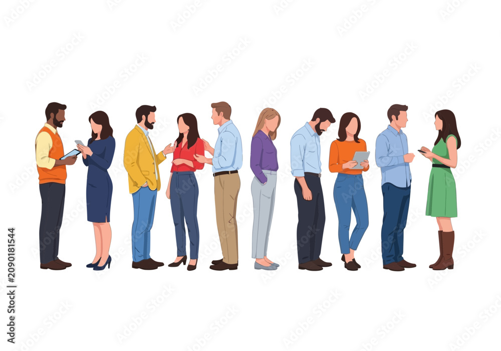 Obraz premium Group of diverse business people standing in a line