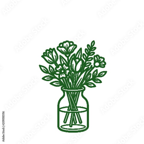 bouquet of fresh herbs in a vase