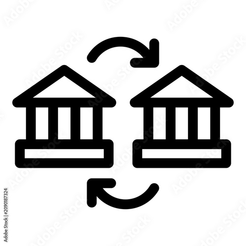 Canvas Print Bank Transfer icon. Vector line icon