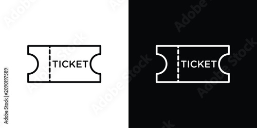 Obraz na płótnie Ticket stub icon flat pictogram bundle. EPS10