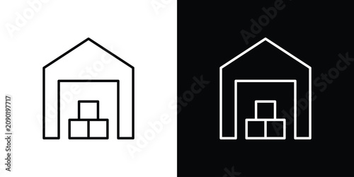 Photos Warehouse icon flat pictogram bundle. EPS10