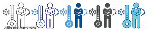 Foto Freezing icon set multiple style collection