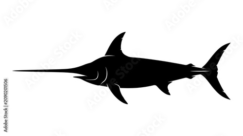 Obraz na płótnie Black silhouette of a marlin fish.