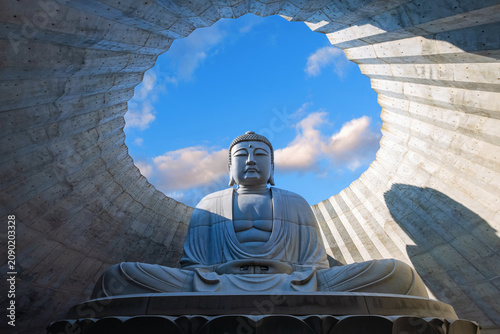 The Giant Buddha at Moai at Makomanai Takino Cemetery in Sapporo, Hokkaido, Japan