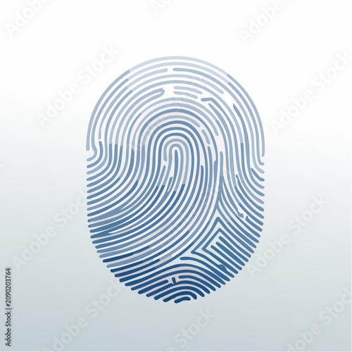 Close Up Fingerprint Pattern For Identity Security Illustration.