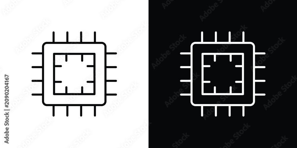 Tableau sur toile Computer microchip icon editable pictogram bundle