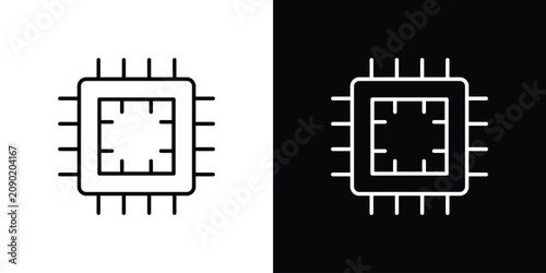 Tableau sur toile Computer microchip icon editable pictogram bundle