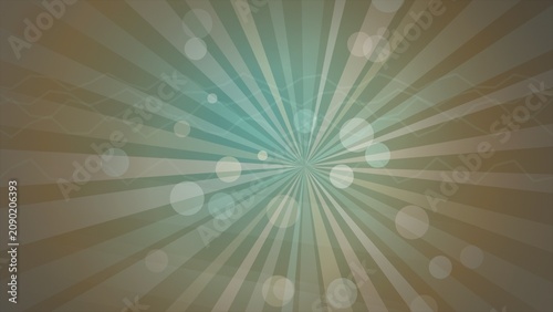Abstract sunburst background with bokeh and geometric pattern