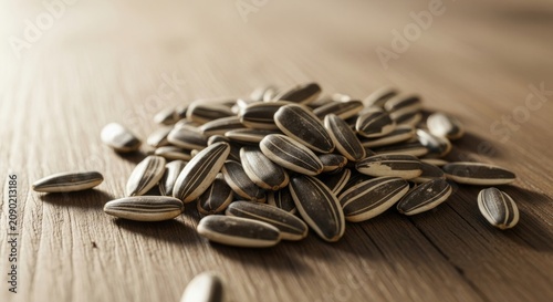 Realistic Professional Photo of Sunflower Seeds (Kuaci) With Natural Food Styling and Detailed Texture