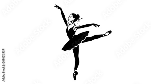 Foto Elegant Ballerina Dancing Silhouette