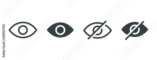 Принти на полотні Minimalist eye icon set for visibility and privacy settings in modern user inter