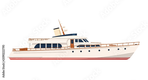 Foto Profile view of a classic luxury motor yacht