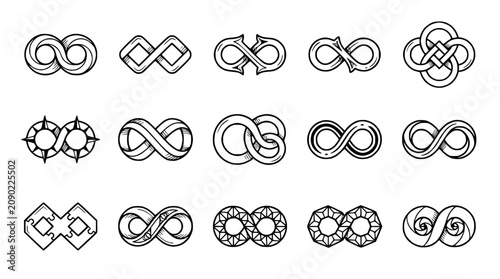 Photography Collection of Hand-Drawn Infinity Symbol Variations
