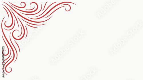 Decorative Red Swirl Pattern Design Element.