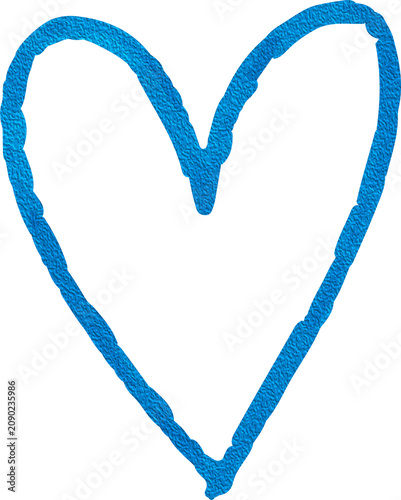 Colored Pencil Heart Outline Clipart, Hand Drawn Crayon Love Symbol Isolated on Transparent Background