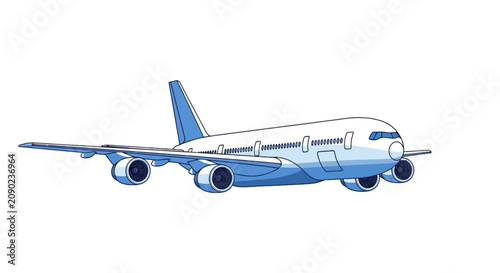 Cuadro en lienzo Commercial passenger jet airliner flying in clear sky