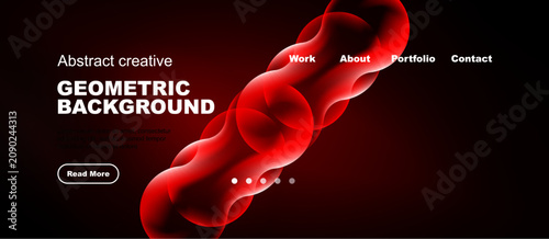 Fotografía Abstract red design dominates dark background