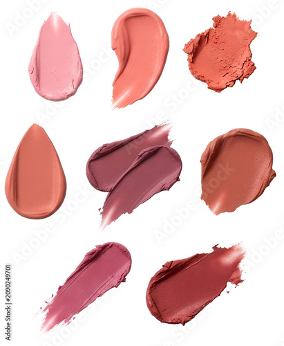 Cosmetic makeup beauty red swatch of lip tint matte texture png	

