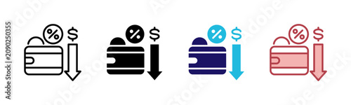 Tableau sur toile Budget Deficit Icons, Multi Style Icon Set