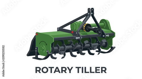 Robust agricultural rotary tiller for efficient soil preparation and cultivation, an essential farm implement for diverse farming tasks and land management needs