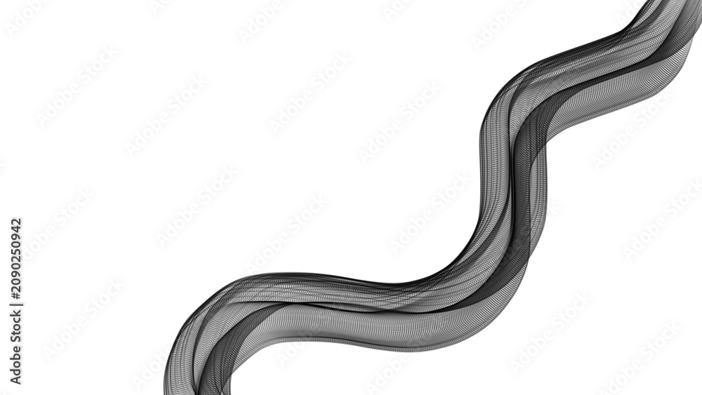 Fototapeta premium Futuristic monochrome wave art background.