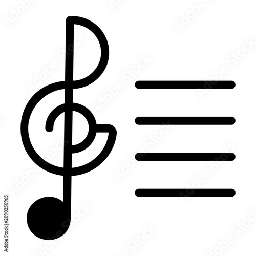 Foto Treble clef Solid icon