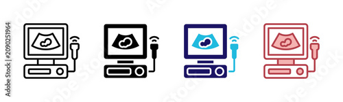 Cuadro en lienzo Ultrasound Scan Icons, Multi Style Icon Set