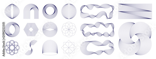 Fotografie Geometric line art vector elements