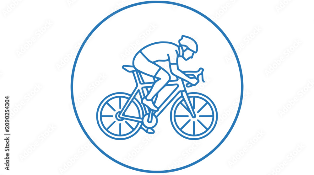 Obraz premium Cyclist Icon: Professional Athlete Riding a Road Bike in Motion, Sporty Silhouette
