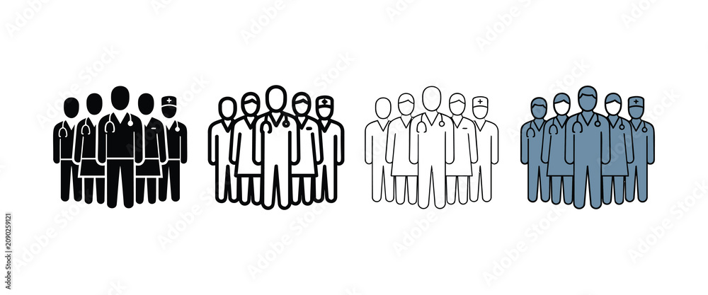 Obraz premium A group of medical professionals standing together in a line showing unity and teamwork