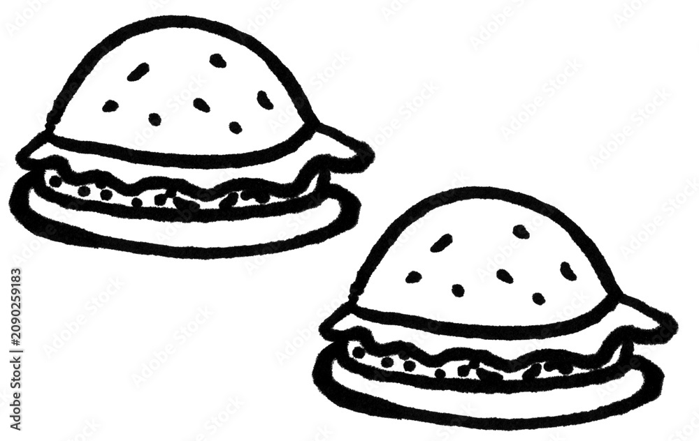 Fototapeta premium Hand Drawn Doodle Hamburger Burgers Set