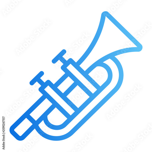 Trumpet Line Gradient Icon