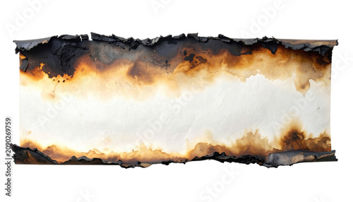 Burnt Paper Template With Blank White Center Charred Edges Texture For Scrapbooking And Design Background