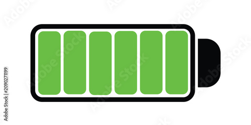 Tableau sur toile Full green battery icon showing maximum charge.