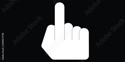 Cuadro en lienzo White hand icon showing middlefinger gesture.
