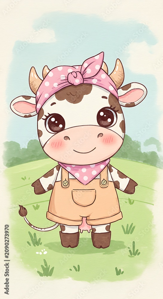 Fototapeta premium 牧場の小さなアイドル