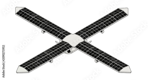 Fotografía Solar powered x-wing drone for aerial surveillance