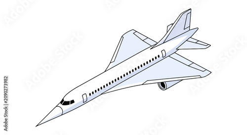 Fotografía Supersonic passenger jet airliner with delta wings and pointed nose