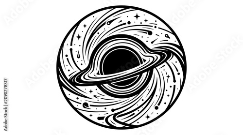Black Hole Vortex Swirl Abstract Space Illustration