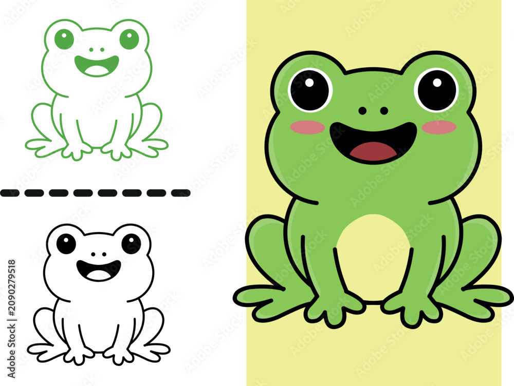 Fototapeta premium Cute Frog Cartoon Vector Illustration