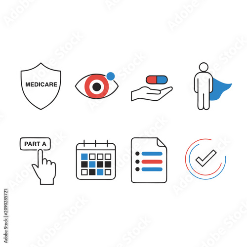 Medicare Vector icon set