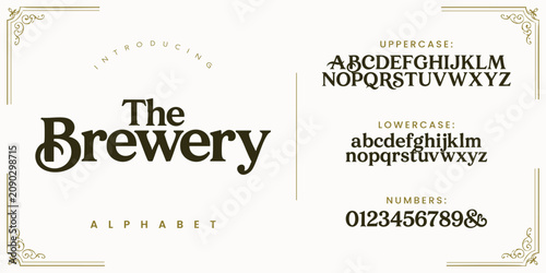 Foto The Brewery bold vintage display font for craft beer label and traditional pub b