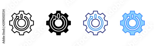 Cuadro en lienzo Reboot Icon Set Multiple Style Collection