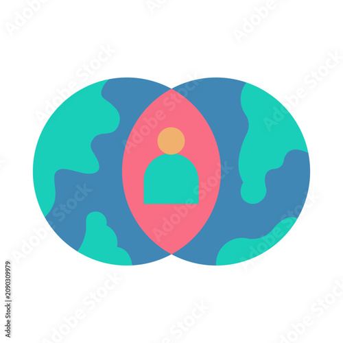 Fotografie Assimilation Icon - Flat Color