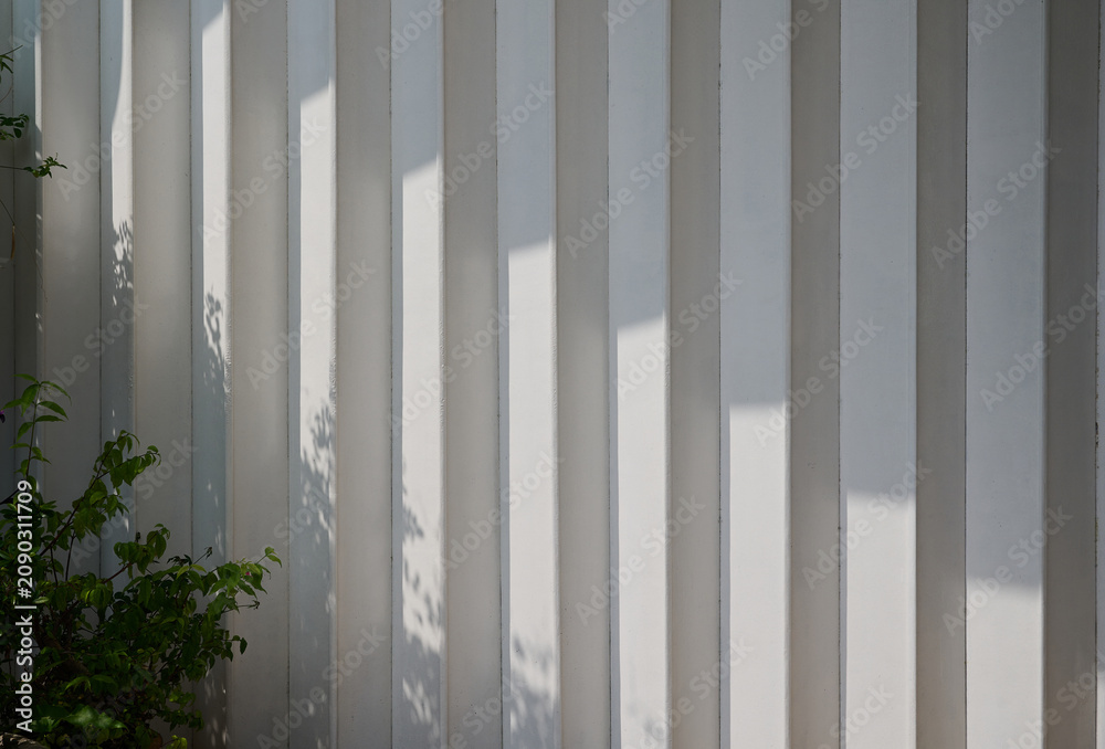 Fototapeta premium Minimalist white architectural wall with natural light and shadows